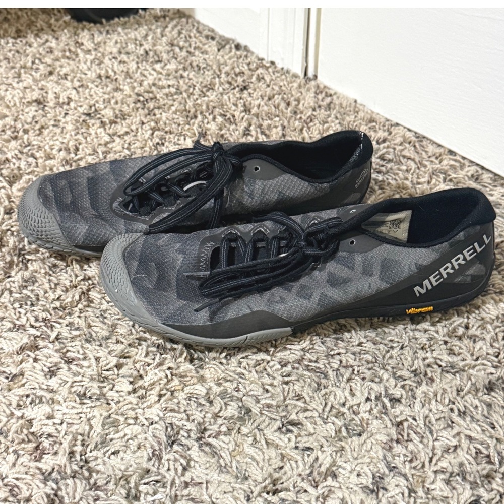 Merrell Vapor Glove 4 Womens 8 Barefoot Running Shoes Black Grey J12674